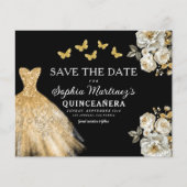 Budget Gold Save the Date Verjaardag Quinceanera (Voorkant)