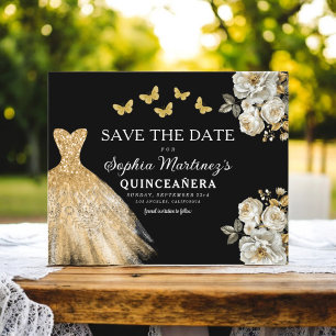 Budget Gold Save the Date Verjaardag Quinceanera