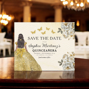 Budget Gold Save the Date Verjaardag Quinceanera