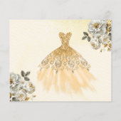 Budget Gold Save the Date Verjaardag Quinceanera (Achterkant)