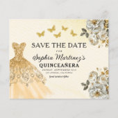 Budget Gold Save the Date Verjaardag Quinceanera (Voorkant)