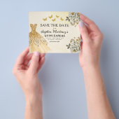 Budget Gold Save the Date Verjaardag Quinceanera Flyer (Hand)
