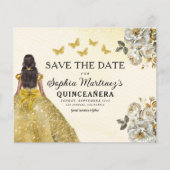 Budget Gold Save the Date Verjaardag Quinceanera Flyer (Voorkant)