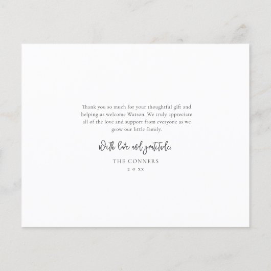 Budget Gold Script 3 Foto Baby - Hartelijk dank (Achterkant)