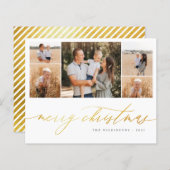 Budget Gold Script 5 Foto Collage Merry Kerstry (Voorkant / Achterkant)