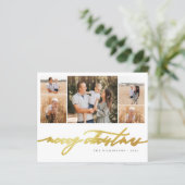 Budget Gold Script 5 Foto Collage Merry Kerstry (Staand voorkant)