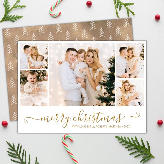 Budget Gold Script 5 Fotocollage Kerst Kaart