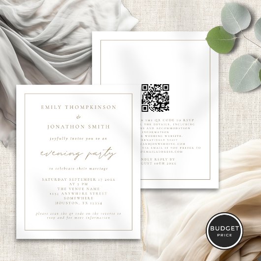 Budget Gold Script Avond Huwelijksavond Uitnodigen