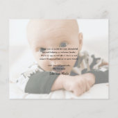 Budget Gold Script Baby Foto bedankt (Achterkant)