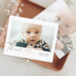 Budget Gold Script Baby Foto bedankt