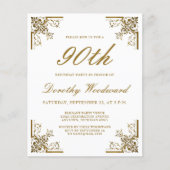 Budget Gold Script Birthday Invitation (Voorkant)