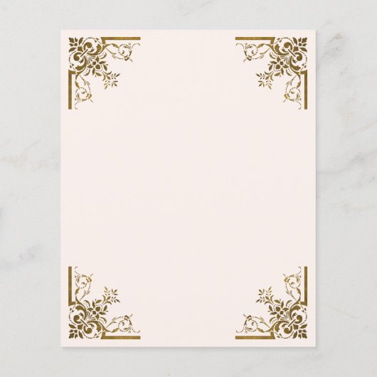 Budget  Gold Script Blush Birthday uitnodigen (Achterkant)