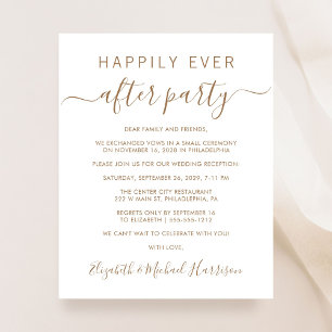 Budget Gold Script Bruiloft Ontvangst uitnodiging