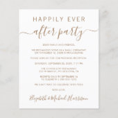 Budget Gold Script Bruiloft Ontvangst uitnodiging (Voorkant)