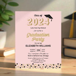 Budget Gold Script Confetti Afstudeerder