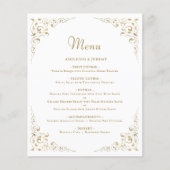 Budget Gold Script Foliage Weddenschap Menu (Voorkant)