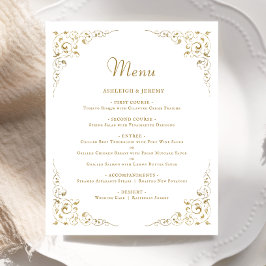 Budget Gold Script Foliage Weddenschap Menu