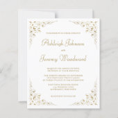 Budget Gold Script Foliage Weduwen Uitnodiging (Voorkant)