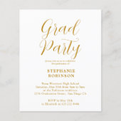 Budget Gold Script Graduation Party Uitnodiging (Voorkant)