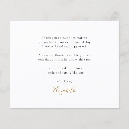 BUDGET Gold Script Modern 3 Photo Afstudeerder Har Flyer (Achterkant)