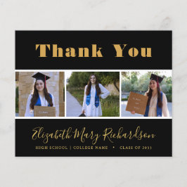 BUDGET Gold Script Modern 3 Photo Afstudeerder Har Flyer