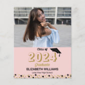 Budget Gold Script Photo Afstuderen Aankondiging (Voorkant)