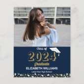 Budget Gold Script Photo Afstuderen Aankondiging (Voorkant)