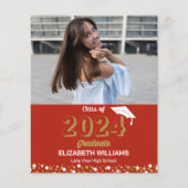 Budget Gold Script Photo Afstuderen Aankondiging (Voorkant)