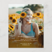 Budget Gold Script Photo Afstuderen Invitation (Achterkant)