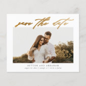 Budget Gold Script Photo Save the Date (Voorkant)