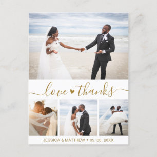 Budget Gold Script Pic Wedding Hartelijk dank Brie Briefkaart