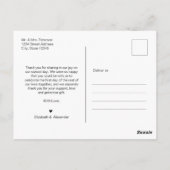 Budget Gold Script Pic Wedding Hartelijk dank Brie Briefkaart (Achterkant)