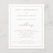 Budget Gold Script QR Code Weduwen Uitnodiging (Voorkant)