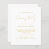 Budget Gold Script QR Evening Party Wedding Invite (Voorkant / Achterkant)