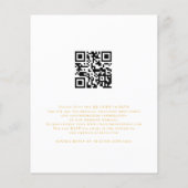 Budget Gold Script QR Evening Party Wedding Invite (Achterkant)