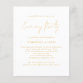 Budget Gold Script QR Evening Party Wedding Invite (Voorkant)