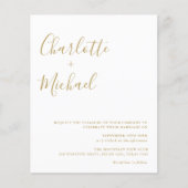 Budget Gold Signature Script Weduwen Uitnodiging (Voorkant)