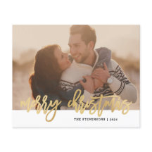 Budget Gold Simple Merry-kerstfoto-feestdag