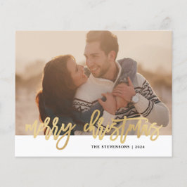 Budget Gold Simple Merry-kerstfoto-feestdag