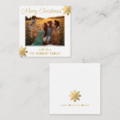 Budget Gold Snowflake Mini Kerstfeestdag Foto Notitiekaartje (Voorkant / Achterkant)