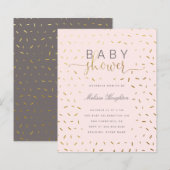 Budget Gold Sprinkle Confetti & Roze Baby shower (Voorkant / Achterkant)