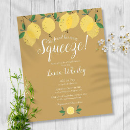 Budget Gold Squeeze Lemon Vrijgezellenfeest Invite
