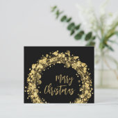 Budget Gold Stars Merry kerstWenskaart (Staand voorkant)