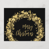 Budget Gold Stars Merry kerstWenskaart (Voorkant)