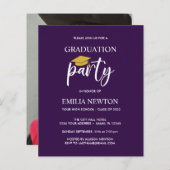 Budget Gold Tassel Gradup Cap Paarse Partij (Voorkant / Achterkant)