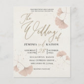 Budget Gold & Terracotta Ginkgo Uitnodiging voor b (Voorkant)