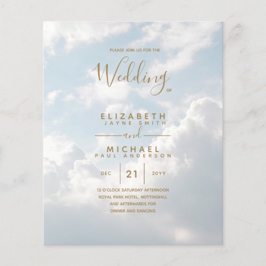 BUDGET Gold Text Monochrome dubbelzijdig elegant (Voorkant)