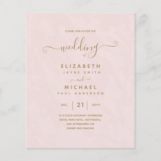 BUDGET Gold Text Monochrome dubbelzijdig elegant (Voorkant)