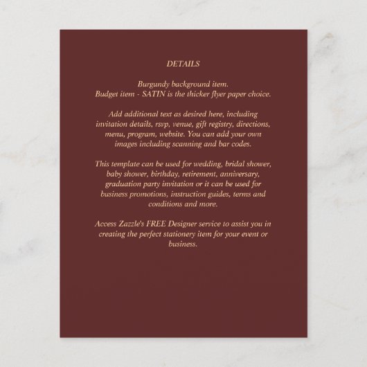 BUDGET Gold Text Monochrome dubbelzijdig elegant Flyer (Achterkant)