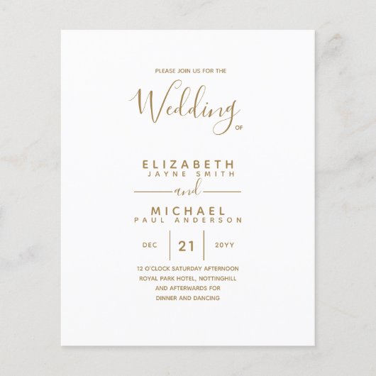 BUDGET Gold Text Monochrome dubbelzijdig elegant Flyer (Voorkant)